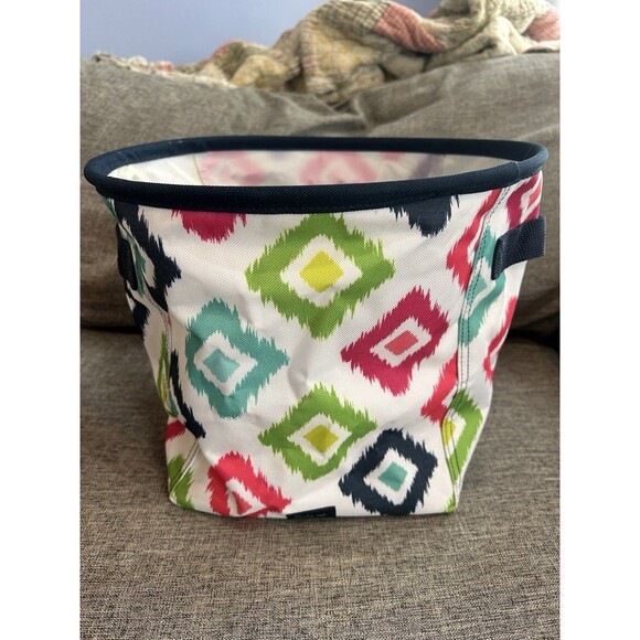 Thirty One Mini Storage Bin In Candy Corners Collapsible Handles - Picture 3 of 10